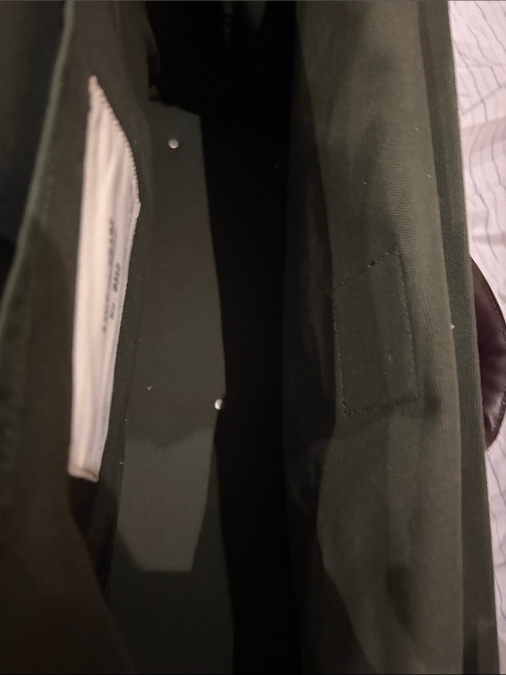 Classic Dark Green Canvas Duffel with Brown Leather Accents - Picture 10 of 11